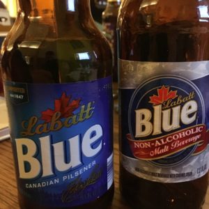 Labatt Blue vs. Non-Alcoholic Labatt Blue ("...with caramel color added")