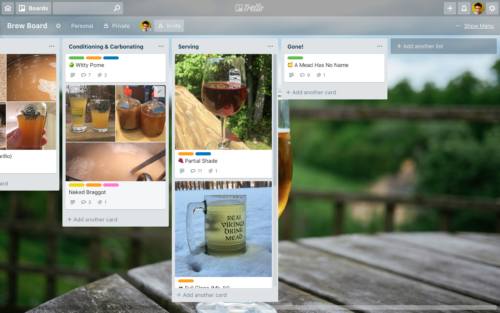 Last two columns of my Brew Board Trello board (plus one and a half from the previous screenshot).